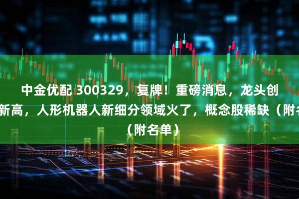 中金优配 300329，复牌！重磅消息，龙头创历史新高，人形机器人新细分领域火了，概念股稀缺（附名单）